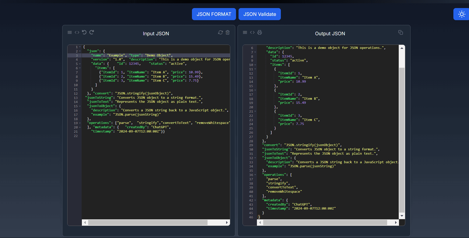 JSON Validator Tool Demo